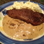 Low-Carb Keto Steak with Blue Cheese Onion Cream Sauce